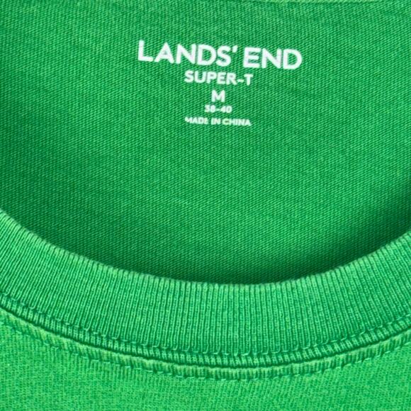 Lands' End Super Men Short Sleeve Crew Neck Tee Shirt Size M Green Summer Cool - Picture 6 of 8